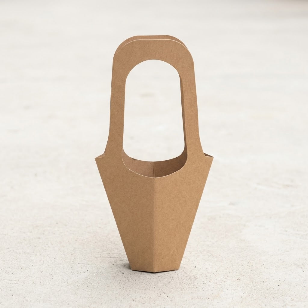 Kraft Flower Gift Box With Handle